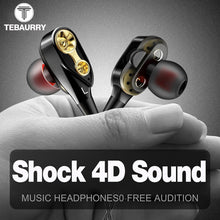 Load image into Gallery viewer, TEBAURRY Dual Driver Earphone In-Ear Stereo Bass earphones Sport Running