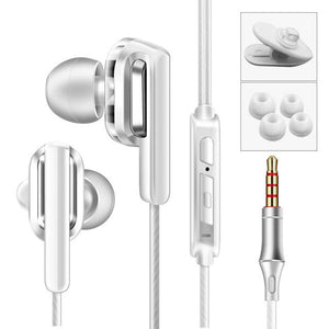 Earphone 3.5mm Wire Earbuds Earphone Double Dynamic Headset