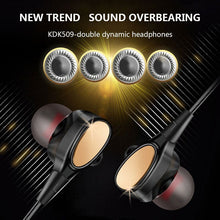 Load image into Gallery viewer, Quad-core double moving circle Earphone wired Headset